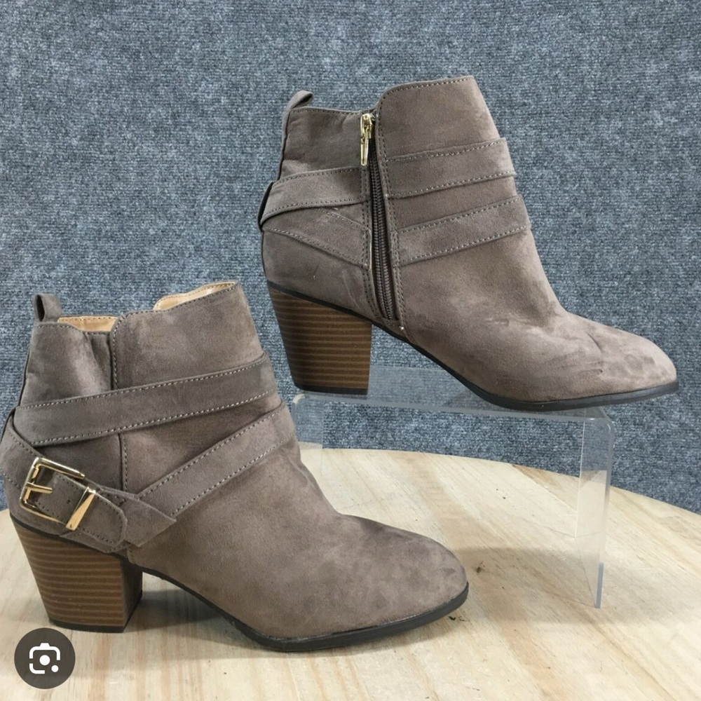 Express Suade Ankle Strap Heeled Boots